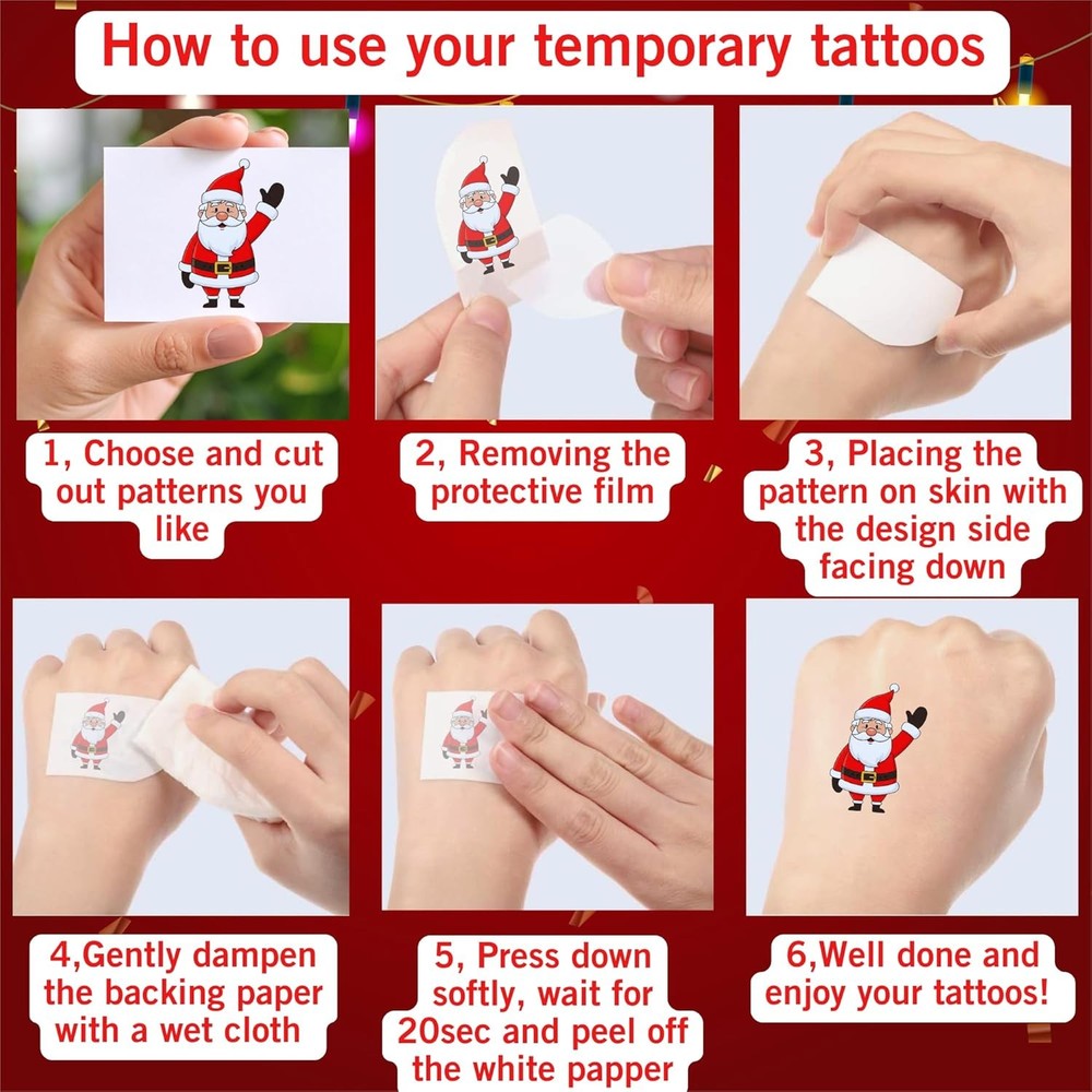 Christmas Temporary Tattoos | Medium, tattoos - V1