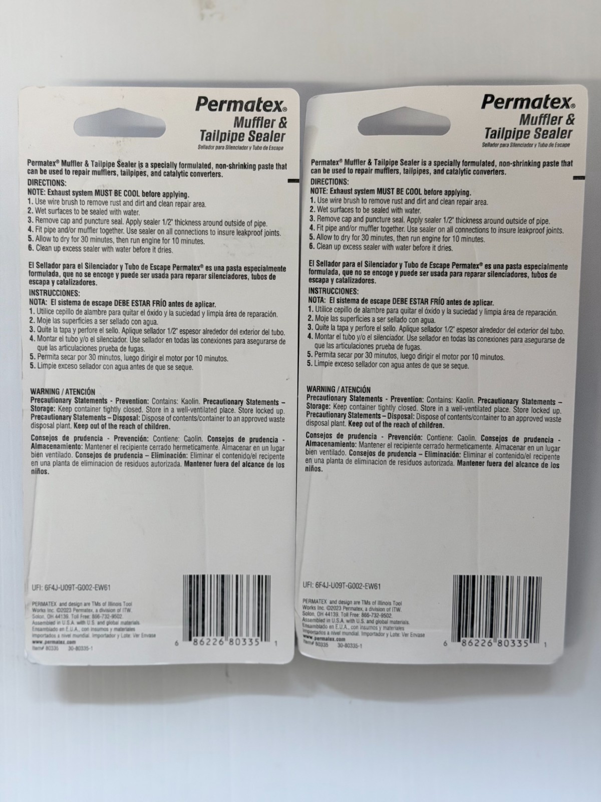 (2PK) Car Exhaust Pipe Repair Kit High Temperature Muffler Tailpipe Leak Sealer