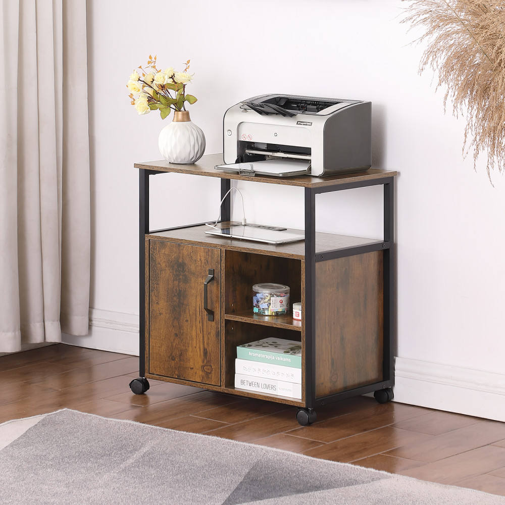 File Cabinet with Power Outlet Features USB Ports and Storage Functionality