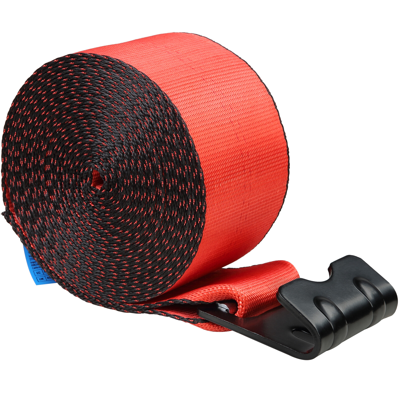 VEVOR 4" x 30' Truck Straps Tie Down Winch Straps w/ Flat Hooks 10 Pack Red