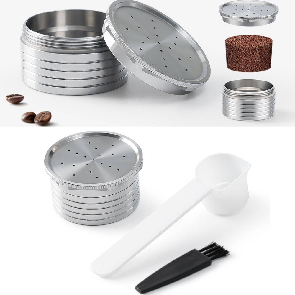 For Essse Coffee Maker Refillable Capsule Coffee Filter Reusable w/ Spoon+Brush