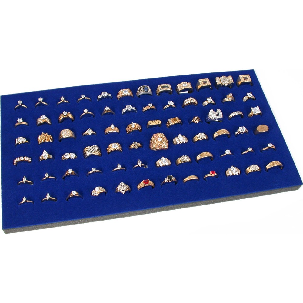 Jewelry Box Display Case 72 Royal Blue Ring Insert