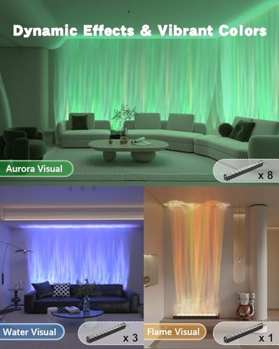 Dynamic Wave Wall Light - Flowing Water Visual - RGB + 6000K Solid Color -