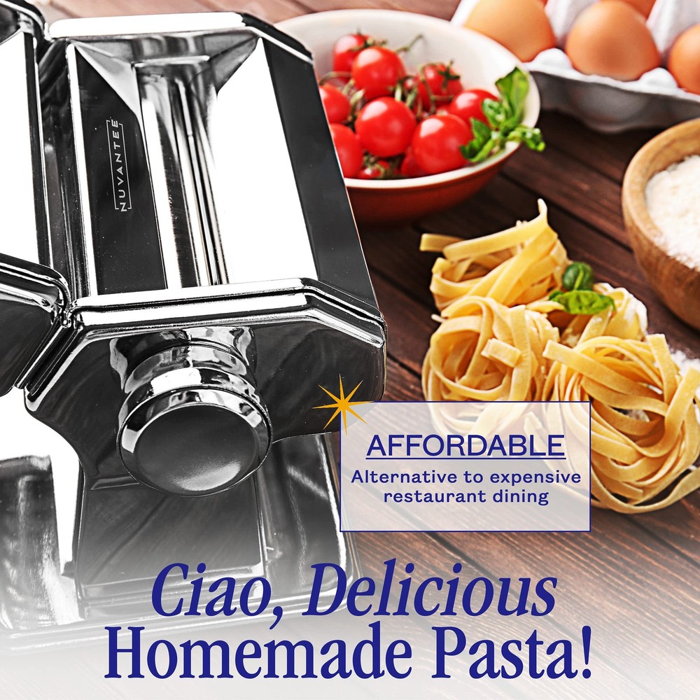Nuvantee Pasta Maker With 7 Adjustable Thickness Settings - 2 In 1 Noo