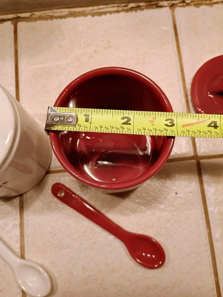 Ceramic Condiment Jars With Spoons