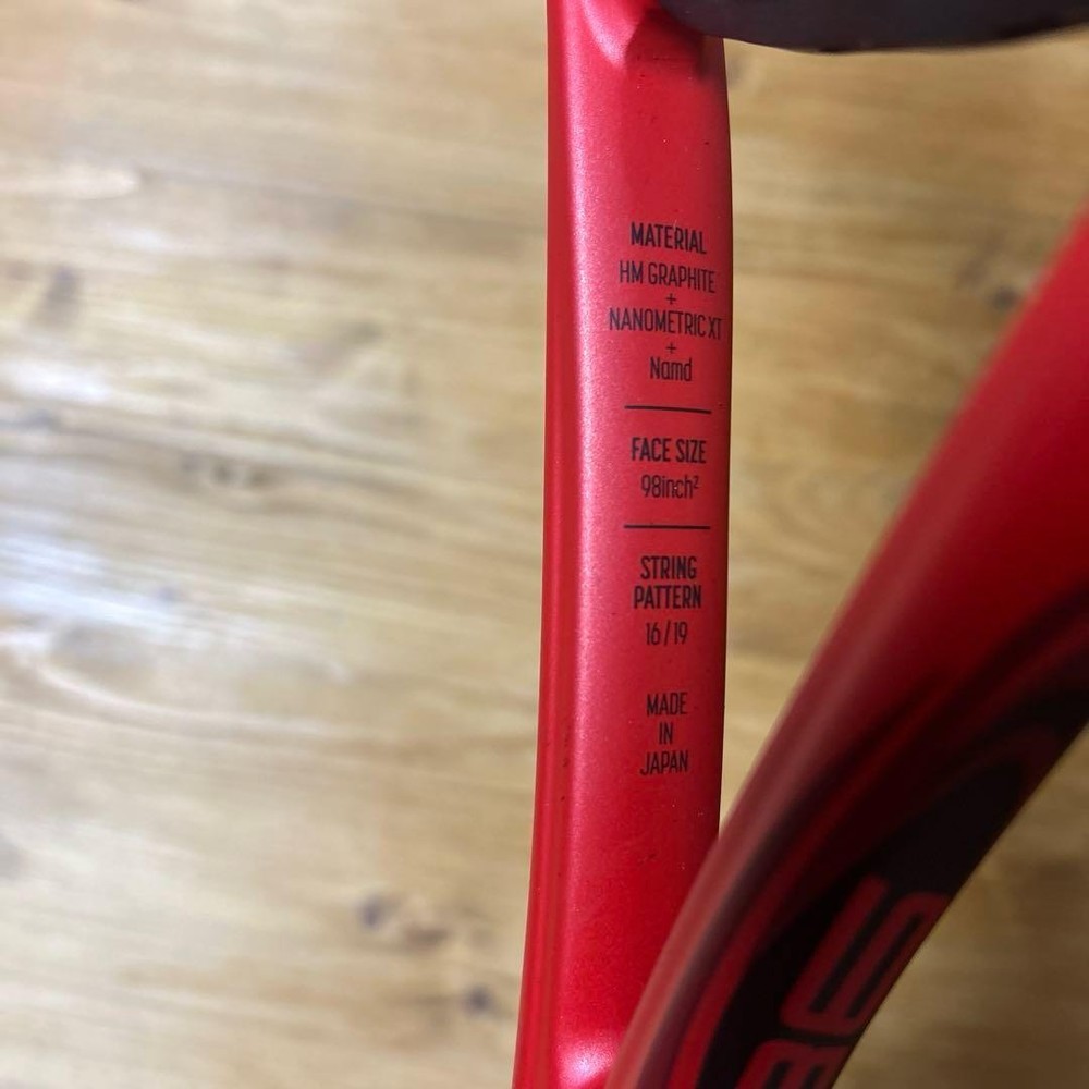 YONEX VCORE 98 Tennis Racket Red G3 16x19 String Pattern