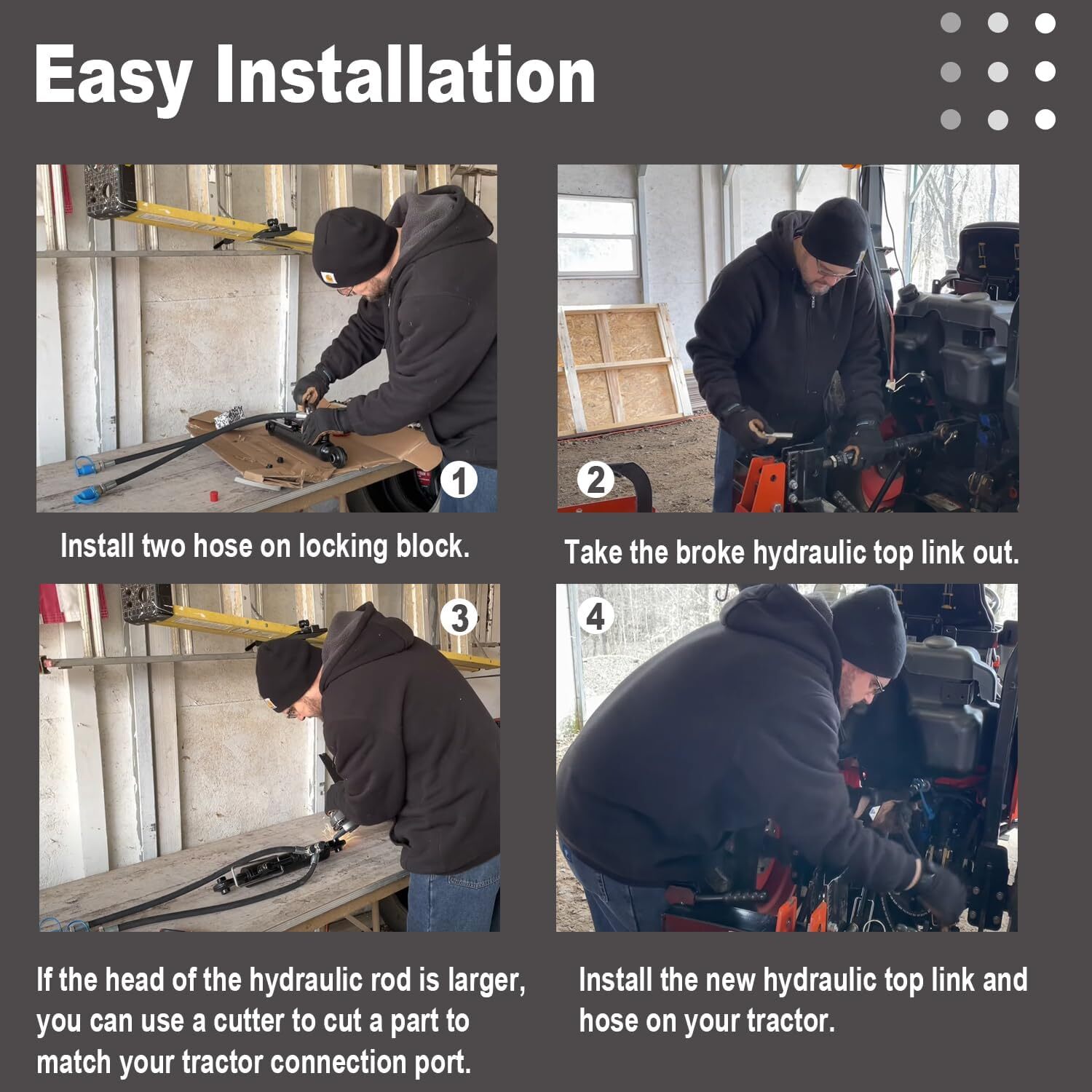 Hydraulic Top Link Cat. 1-1 with Locking Block 18 1/8 - 26 3/8 SPH320032