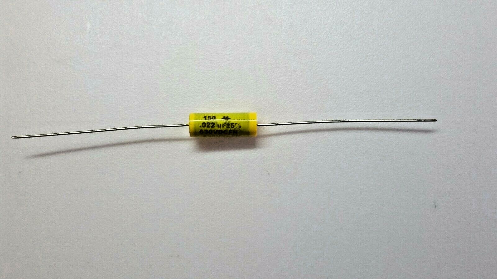 Mallory YELLOW 150 metalized polyester .022uf capacitors, tube amp caps, 5pcs.