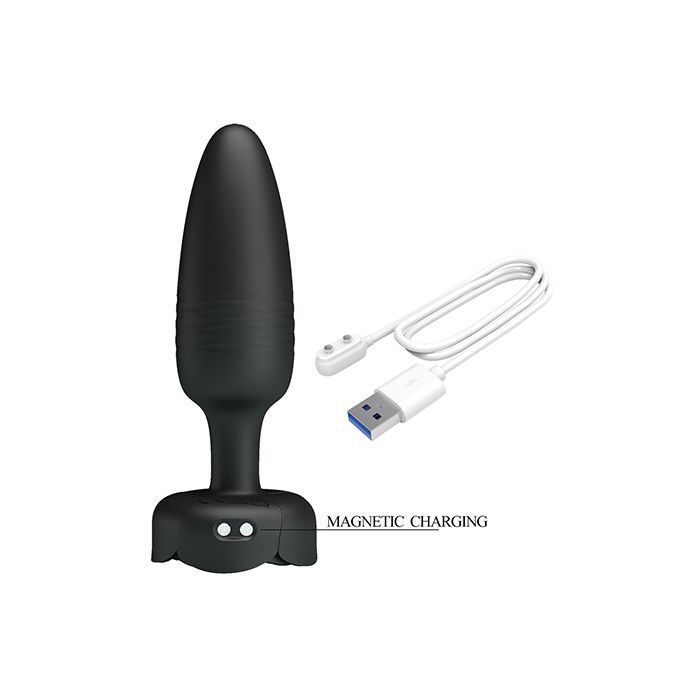 Pretty Love Tarion Thrusting Butt Plug w/Multi Color Bottom Led Light Black