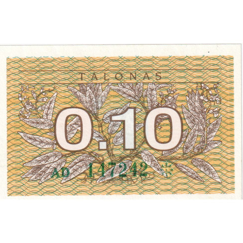 [#335311] Lithuania, 0.10 Talonas, UNC