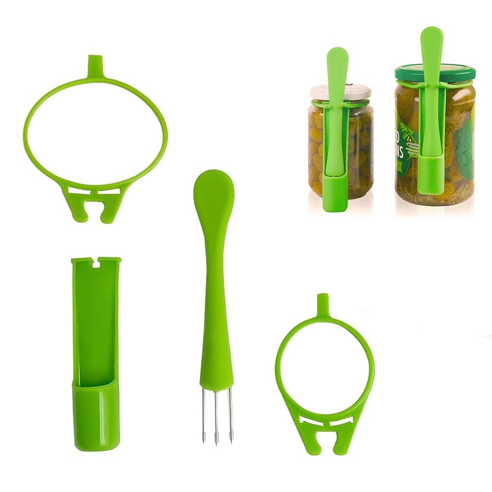 Pickle Fork -2 Pack pickle grabber, olive fork pickle with Rubber Apron for P...