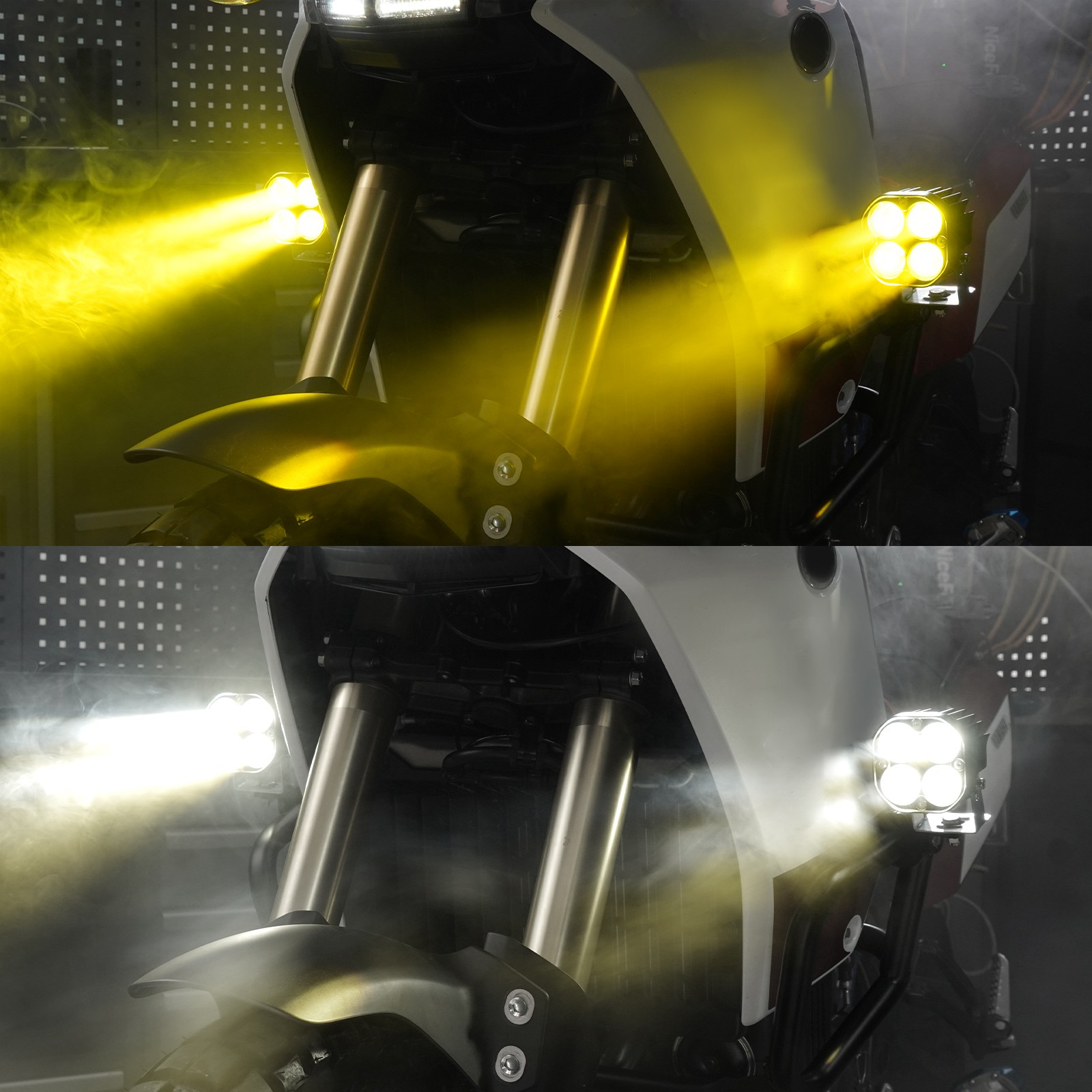 1" Front Bumper Spot LED Work Light Pods For Yamaha Tenere 700 XTZ700 2019-2024