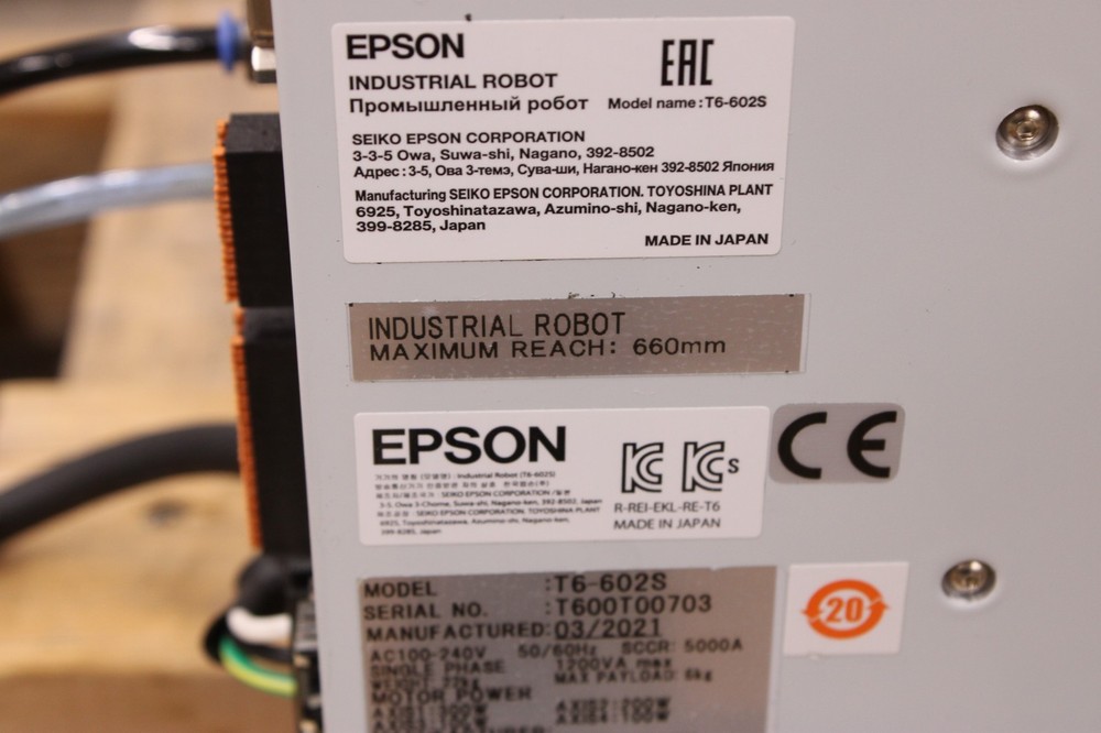 Epson T6-602S 4-axis SCARA Robot w/ Integrated Controller