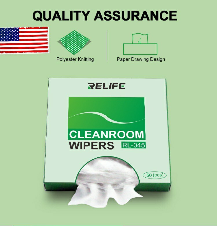 Relife Cleanroom Wipes RL-045, 50pcs, Anti-Static Dust Free, Pcb Bga Repair