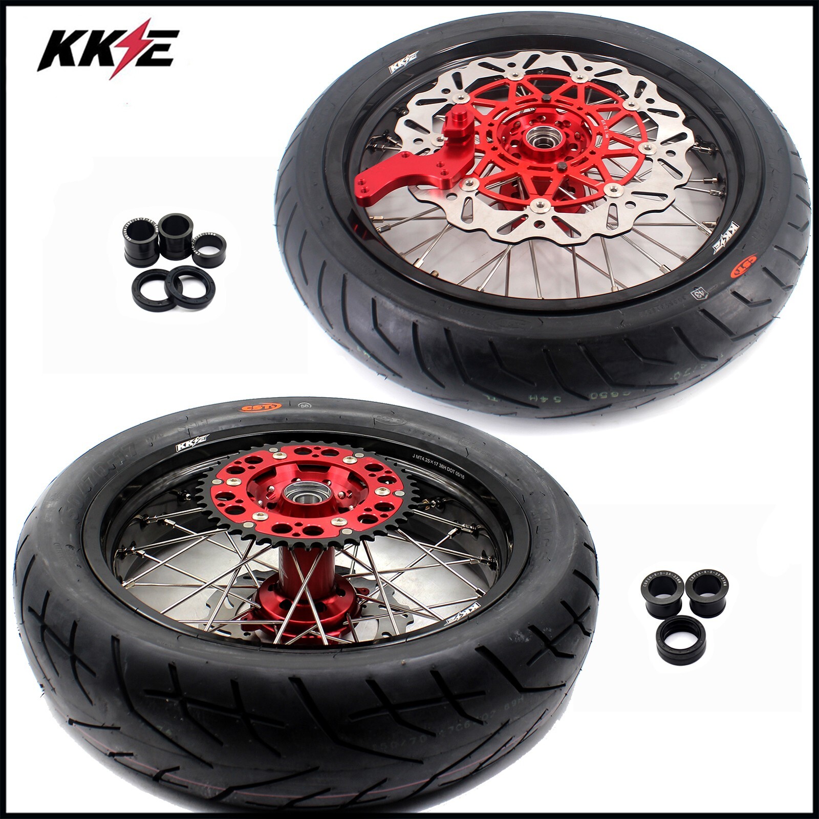 KKE 3.5/4.25 Supermoto Wheels For Honda CRF450L/CRF450RL 2019-2024 CST Tyres Kit