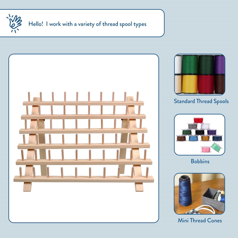 Sewing Thread Spool Organizing Storage Rack, Holds 60 Spools,