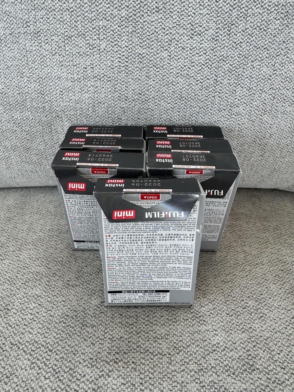 7x Fujifilm Instax Mini Monochrome Instant Film 10 Sheets Each – Expired 2022