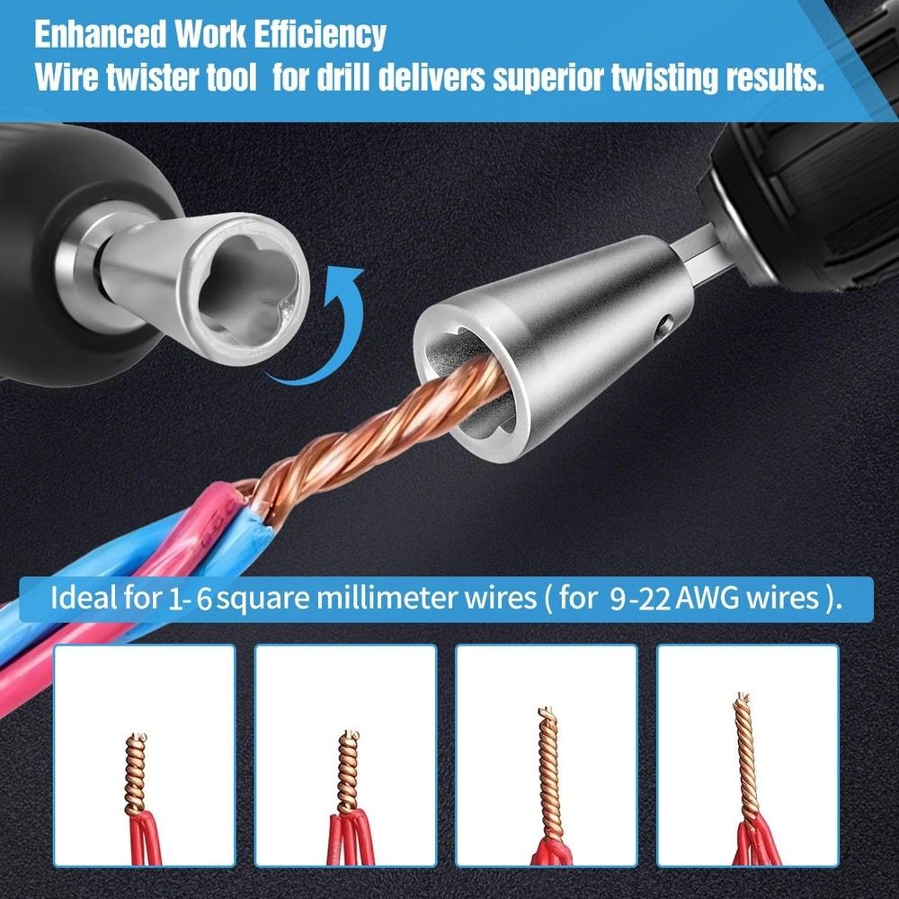Wire Twister Tool for Drill, 2025 Upgrades Nut Silver