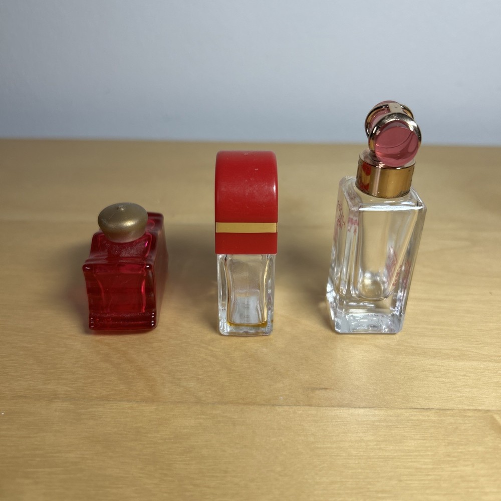 3 Mini Collectible Perfume Bottles EMPTY
