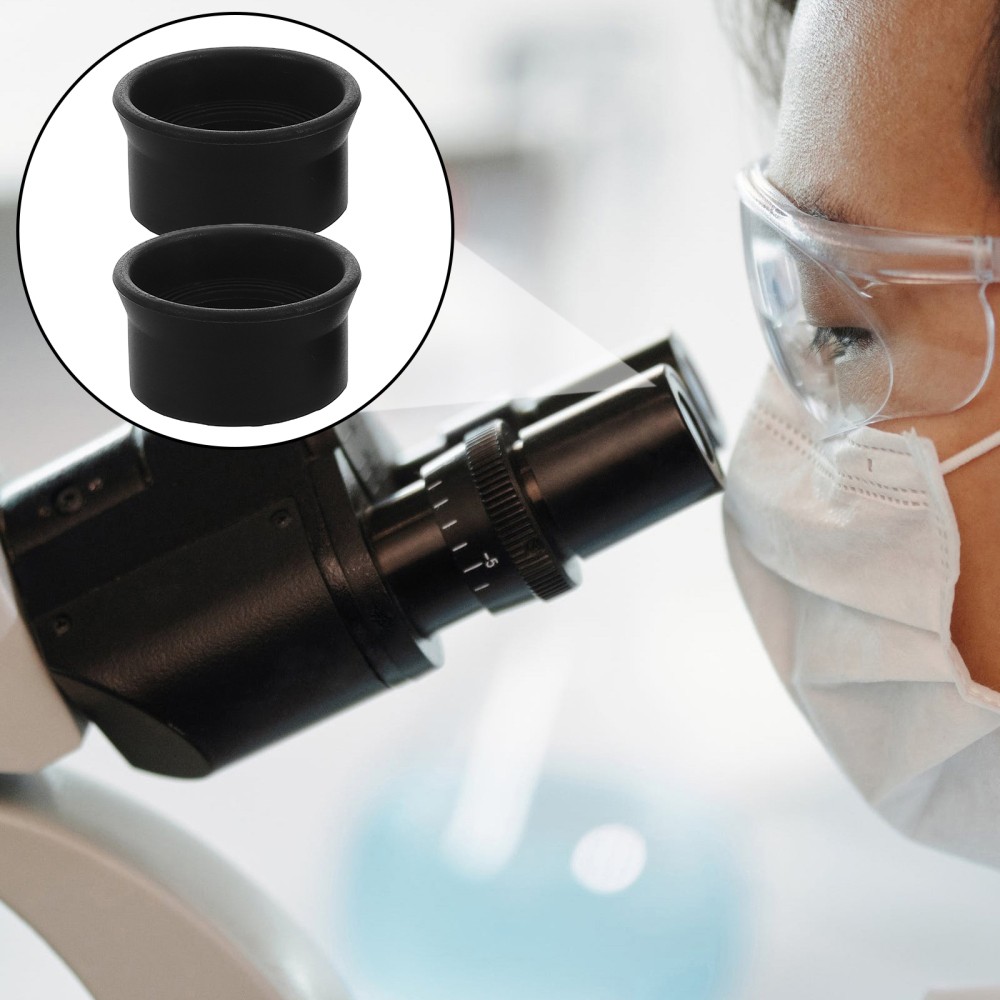 2 Pcs Microscope Eyepiece Cover Rubber Protector Binoculars Parts