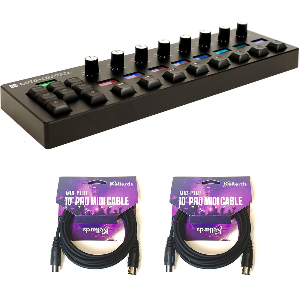 Melbourne Instruments ROTO-CONTROL DAW and MIDI Controller w/ 2x MIDI Cable KIT
