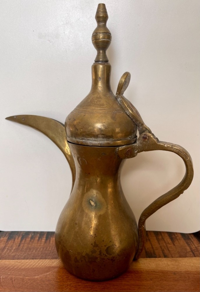 Middle Eastern Moorish Dallah Arabic Brass Coffee Pot