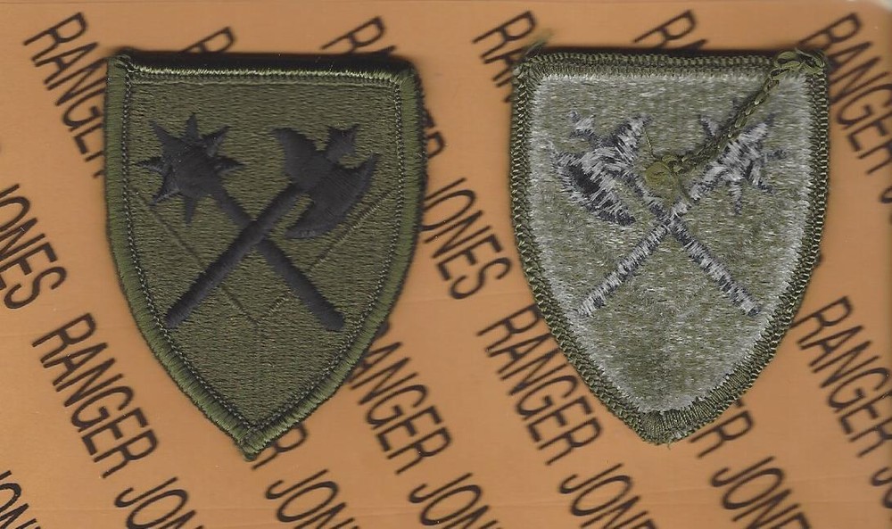194th Armored Brigade OD Green & Black BDU uniform patch m/e