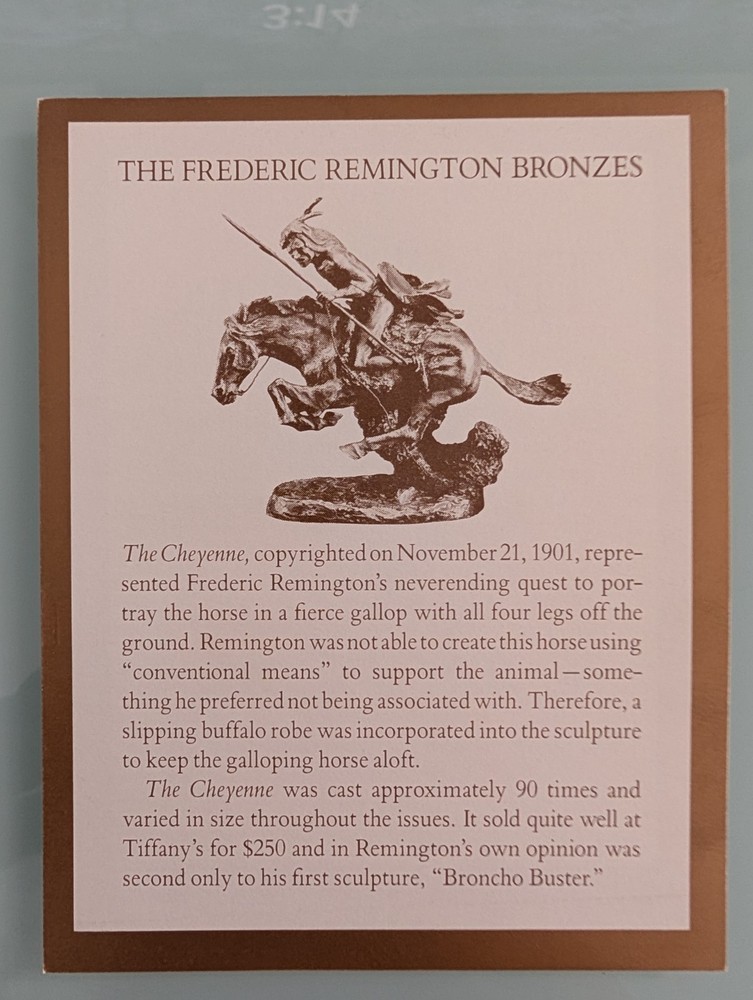Frederic Remington Solid Bronze Cheyenne Statue Sculpture with Authenticity
