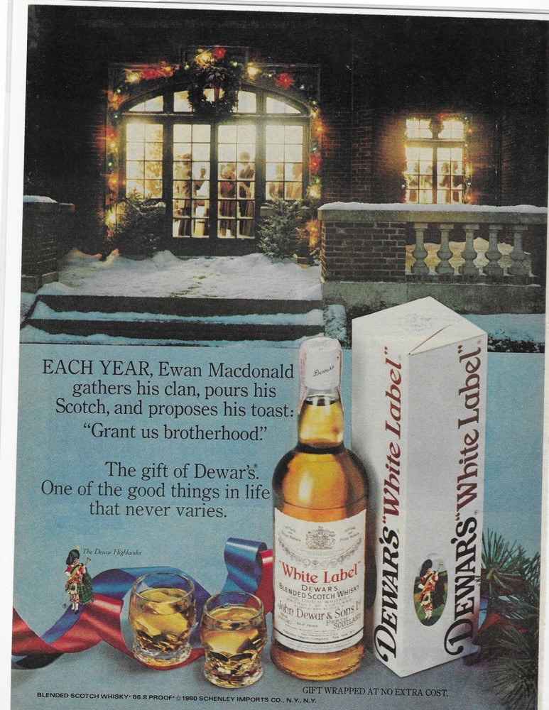 EWAN MACDONALD DEWAR'S WHITE LABEL ORIGINAL PRINT AD