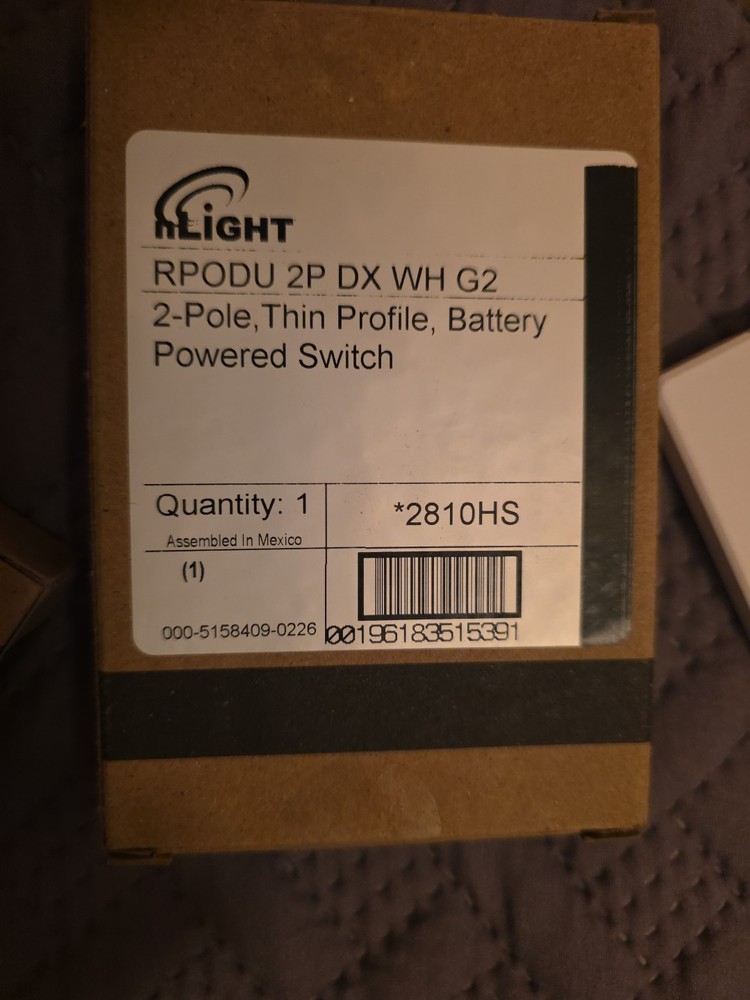 Acuity Controls RPODU Wireless Wall Switch 2P WH-G2 nLight