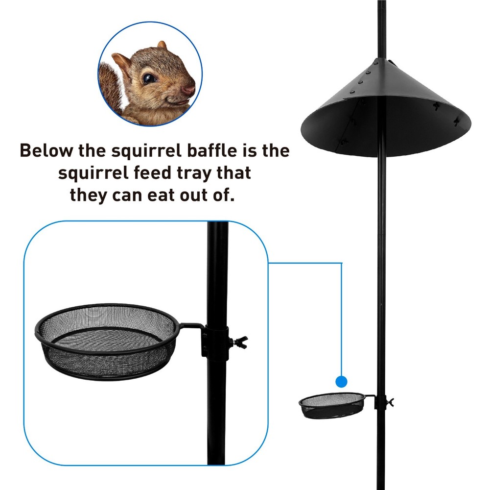 Shepherd Hook Squirrel Proof Bird Feeder – 1 Squirrel Peanut Feeder - 90 In Pole
