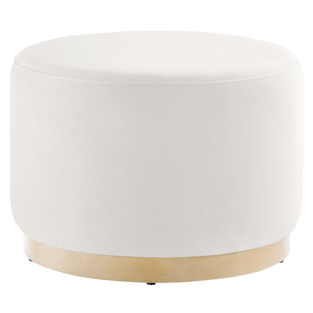 Modway Large 23" Round Performance Velvet Upholstered Ottoman
