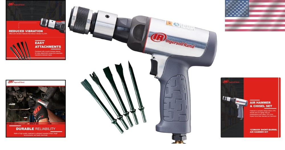 Air Hammer Kit with Chisel Set Vibration Reduction Impact Power Tool