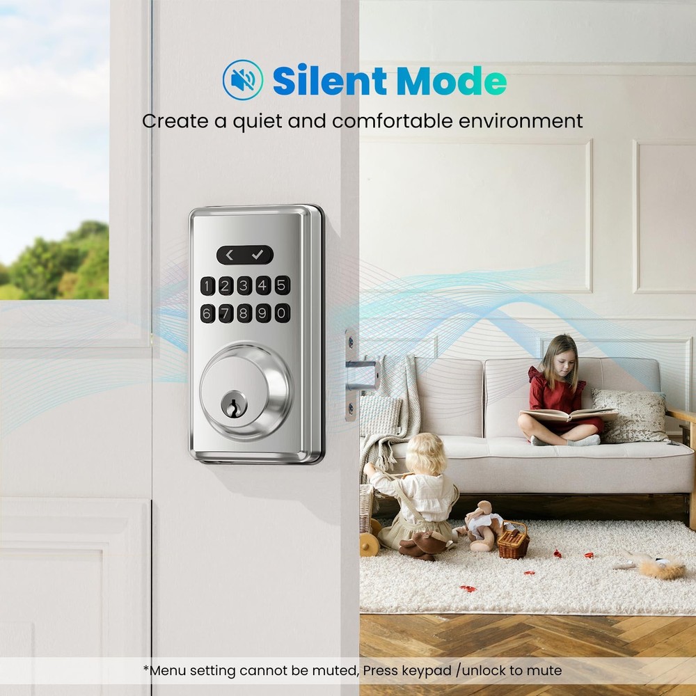 Keyless Entry Door Lock Deadbolt with Keypad, Digital Smart Locks with Code, ...