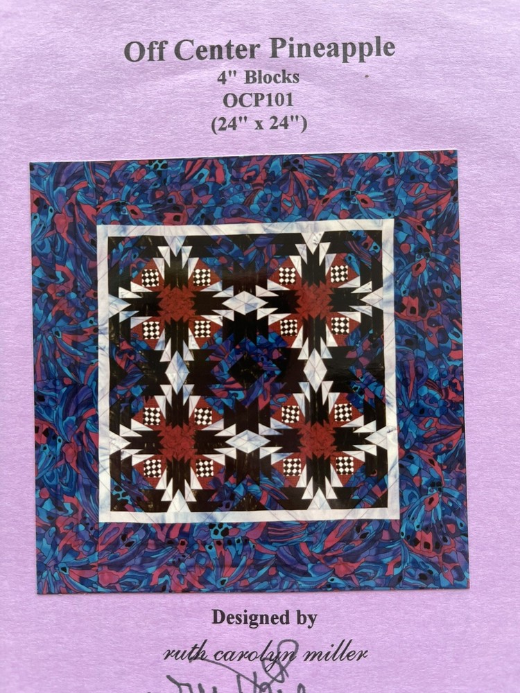 Off Center Pineapple 4” Blocks OFP101 24”x24” Quilt Pattern