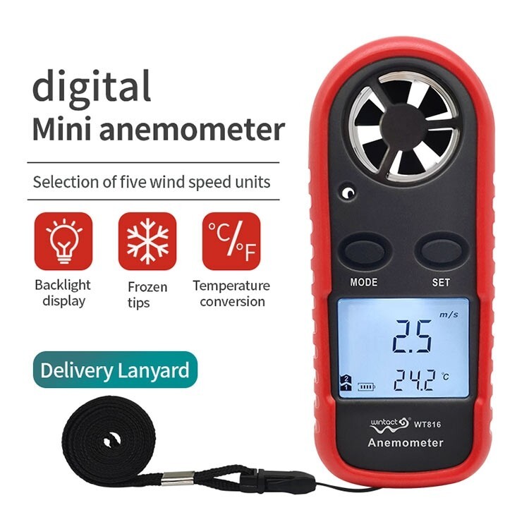 Anemómetro de termómetro electrónico digital Wintact WT816