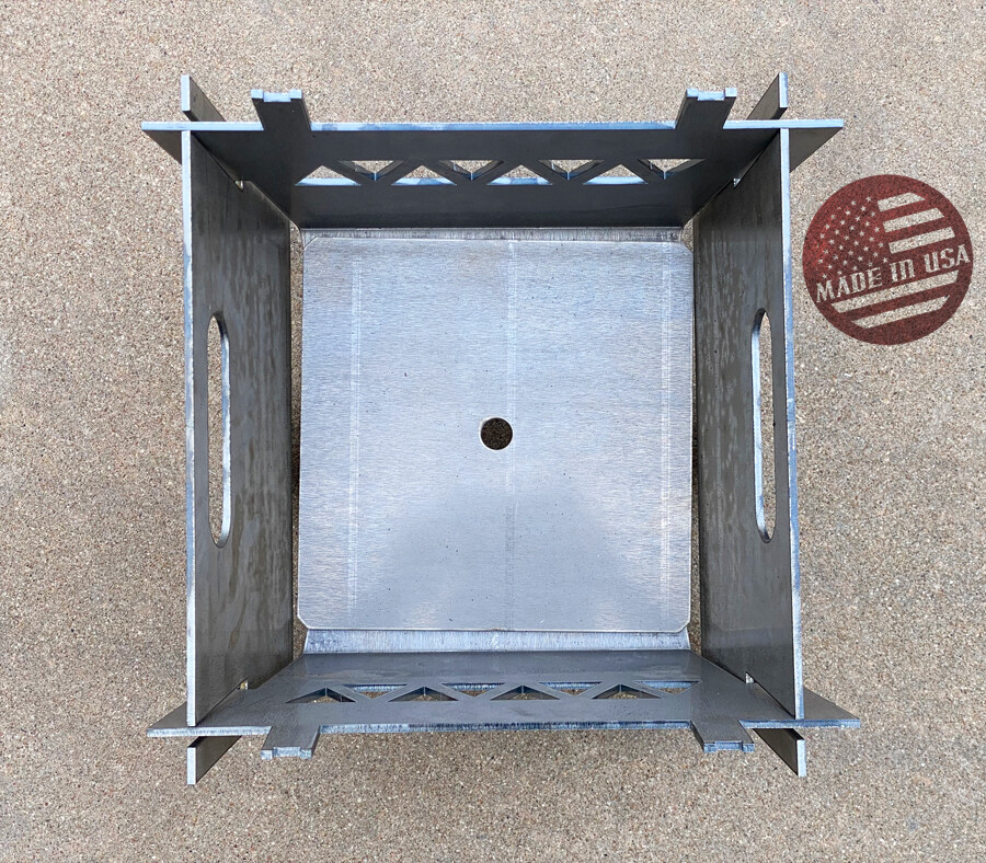 [Spring] Modular Collapsible Steel Firepit 13" Square Portable Camping Fire Pit
