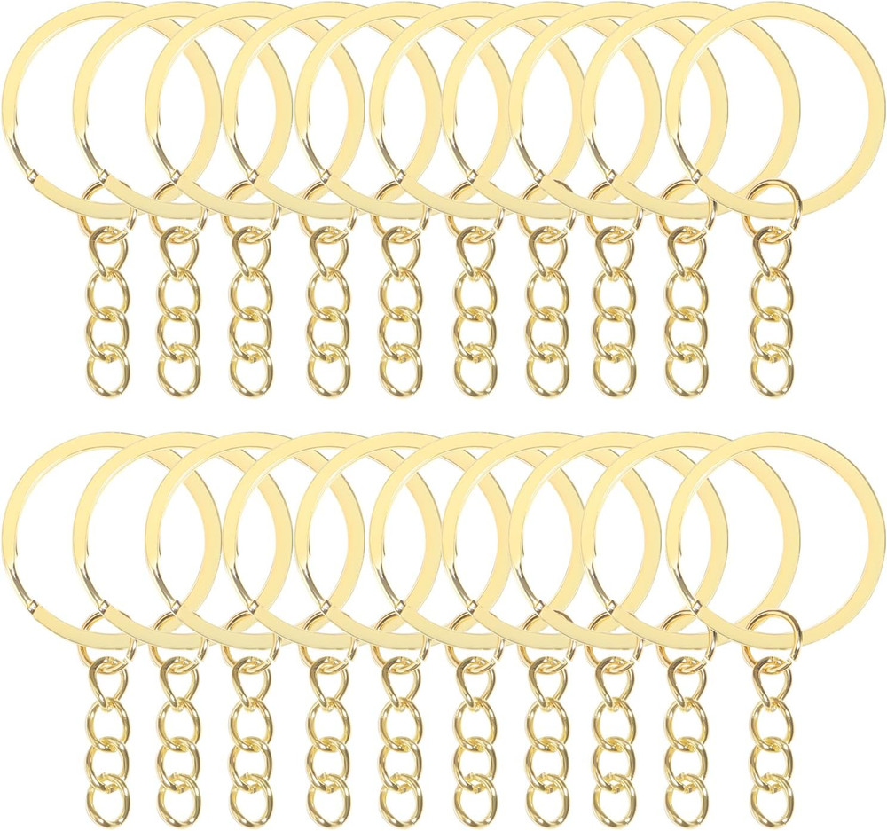 100Pcs Keychain Key Ring with Chain Bulk Split Key Chain,1.1 Inch Key Chains Par