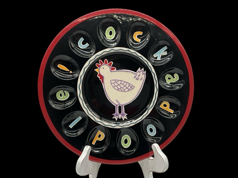 Cocadoodle Deviled Egg Platter by Becky Denny Vintage Serving Ware