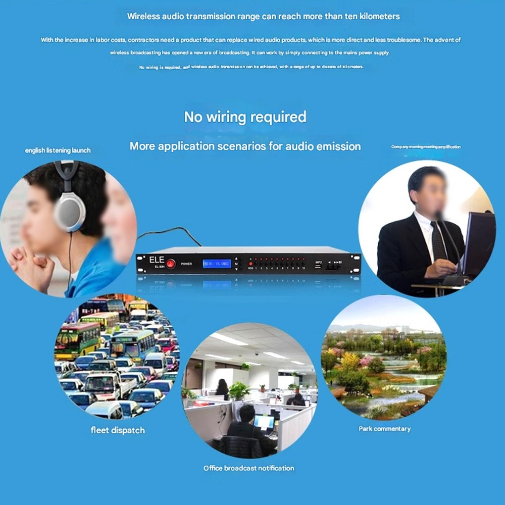 Wireless FM Transmitter Radio Broadcast Transmitter RDS FM Radio EL-30H 15WGE