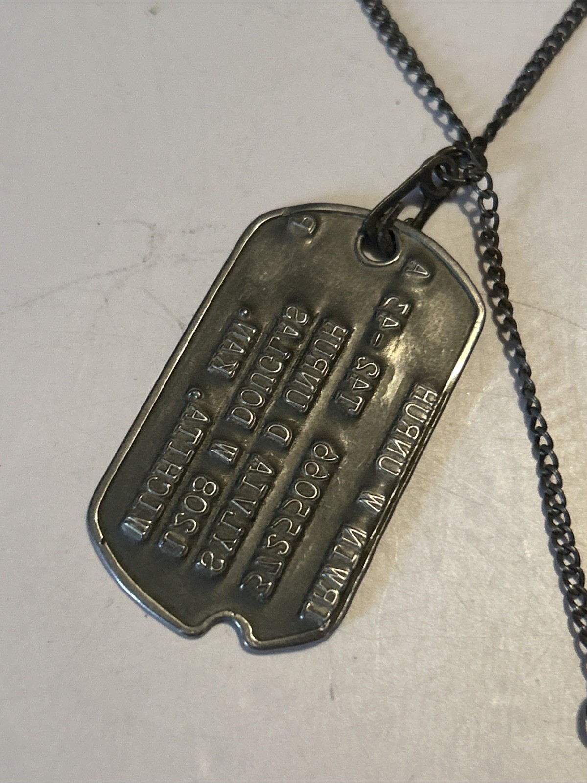 WW2 Female NOK Next Of Kin Dog Tags-one Pair- Original With Chain Kansas