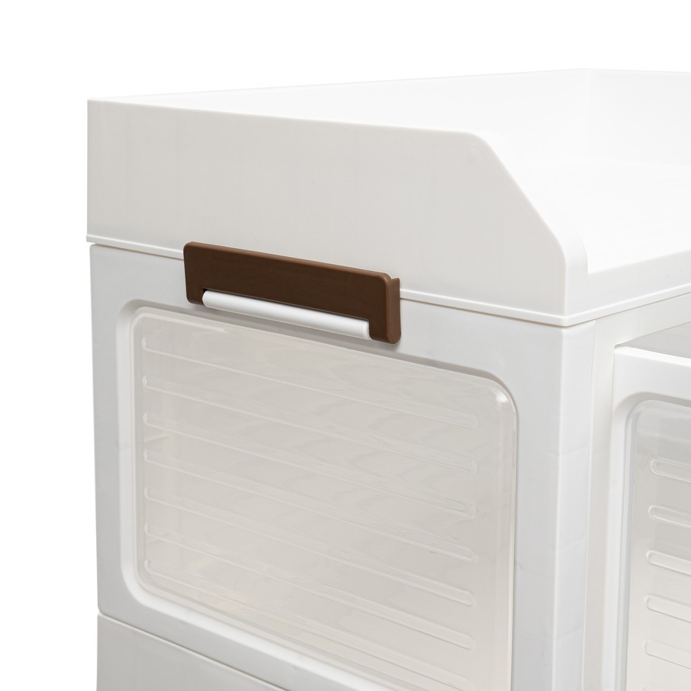 Plastic Collapsible Storage Bins with Lids & Wheels Stackable Closet Organizers