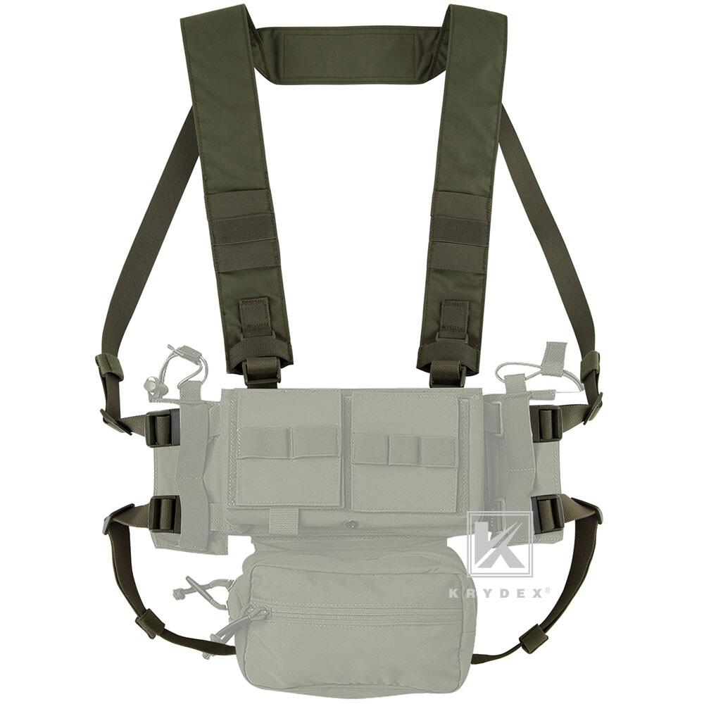 KRYDEX Tactical Fat Strap Shoulder Strap & Back Strap H Harness for Chest Rig