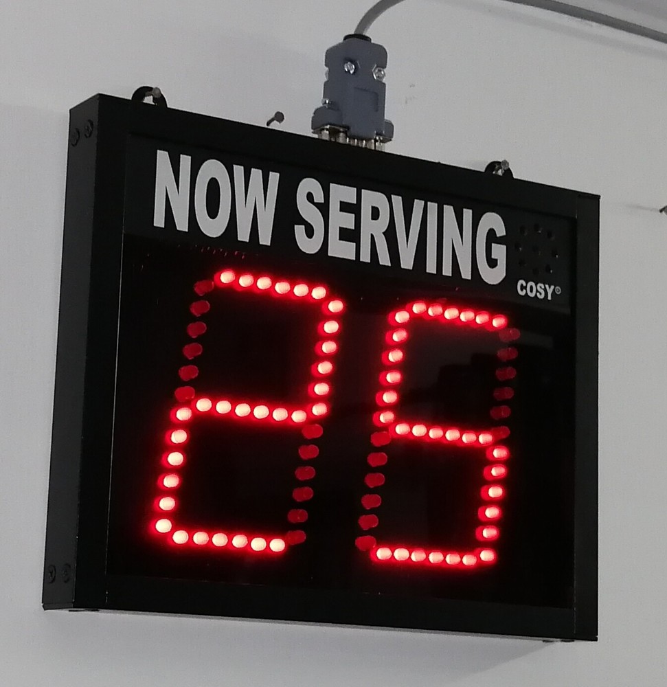 Token Number Display System, LED UP DOWN Counter, 4" LED digit. 2 Digit Display