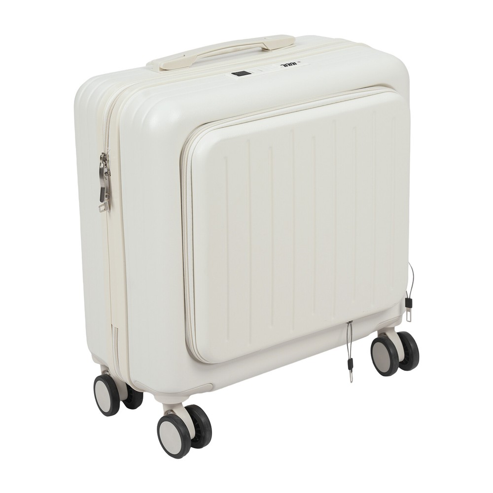 18" front Open Multi-function Suitcase Password Suitcase W/ USB Port+Cup holder