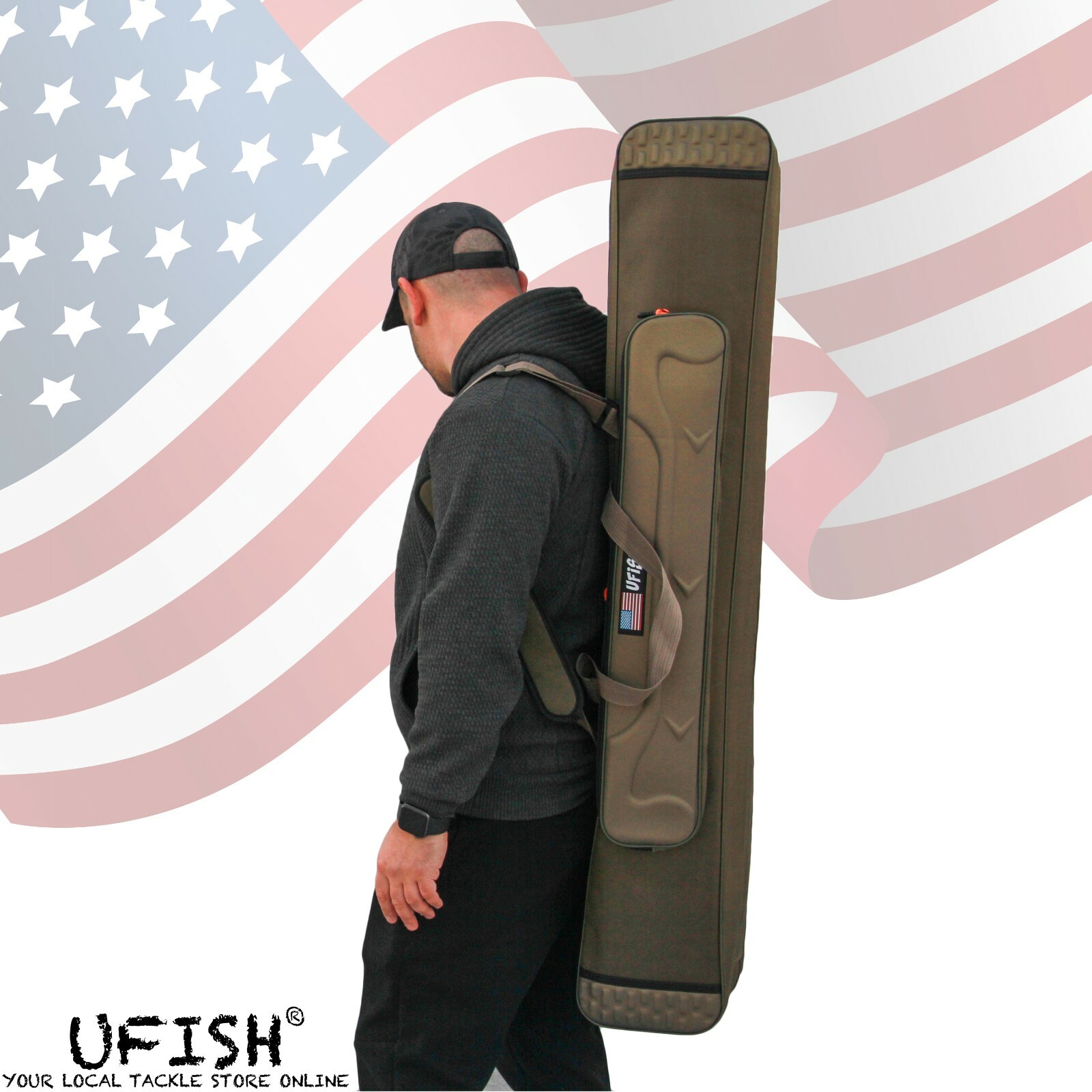 UFISH - Fishing Rod Bag , Pole Travel Case with Tackle Storage , Ice fishing