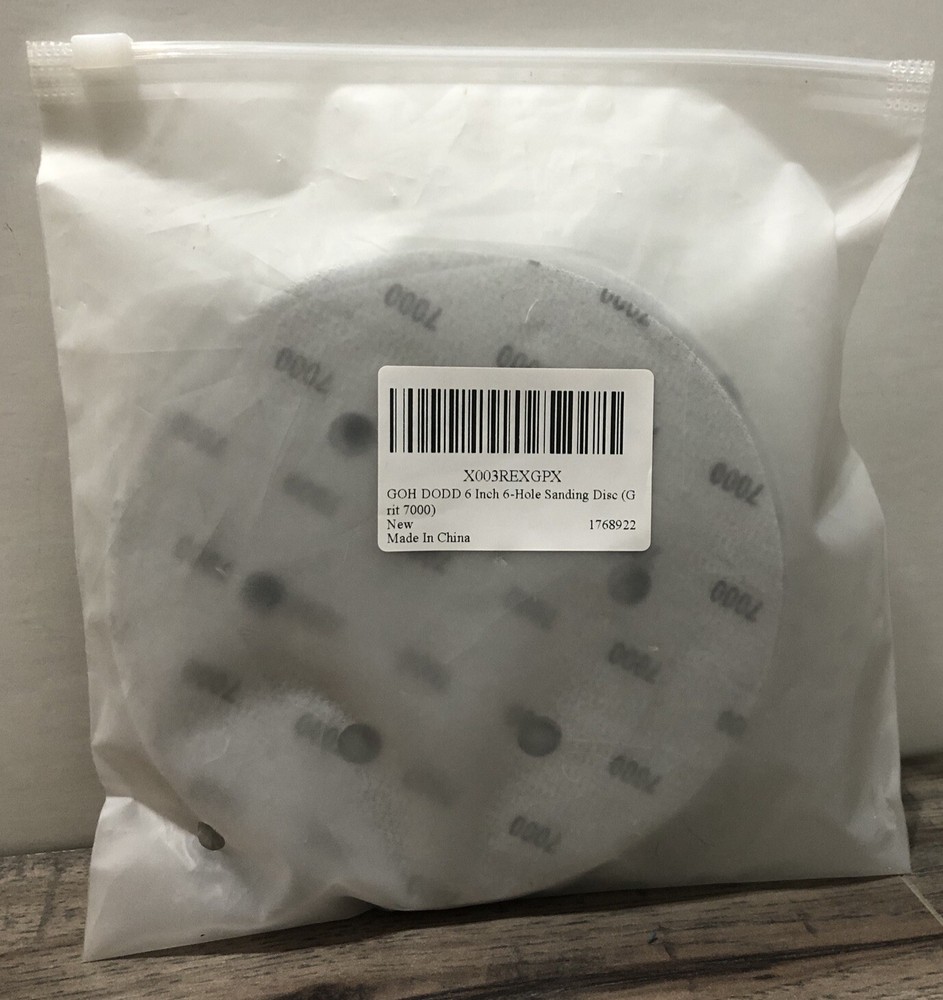 25 Pack 7000 Grit 6 Inch 6-Hole Sanding Discs Hook & Loop Backing