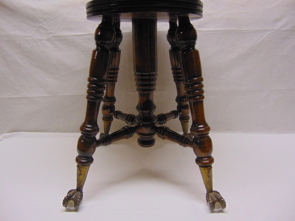 Antique Tonk Piano Stool Ball & Claw