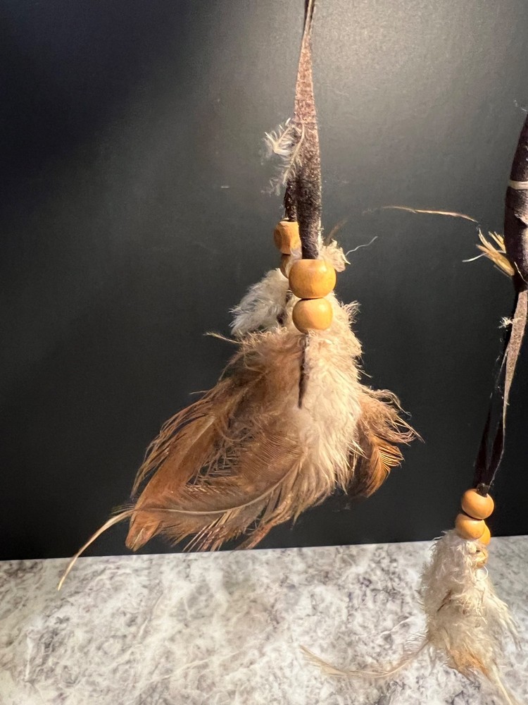 Wolf Theme Webbed Dream Catcher - Small Size - Preowned Native American