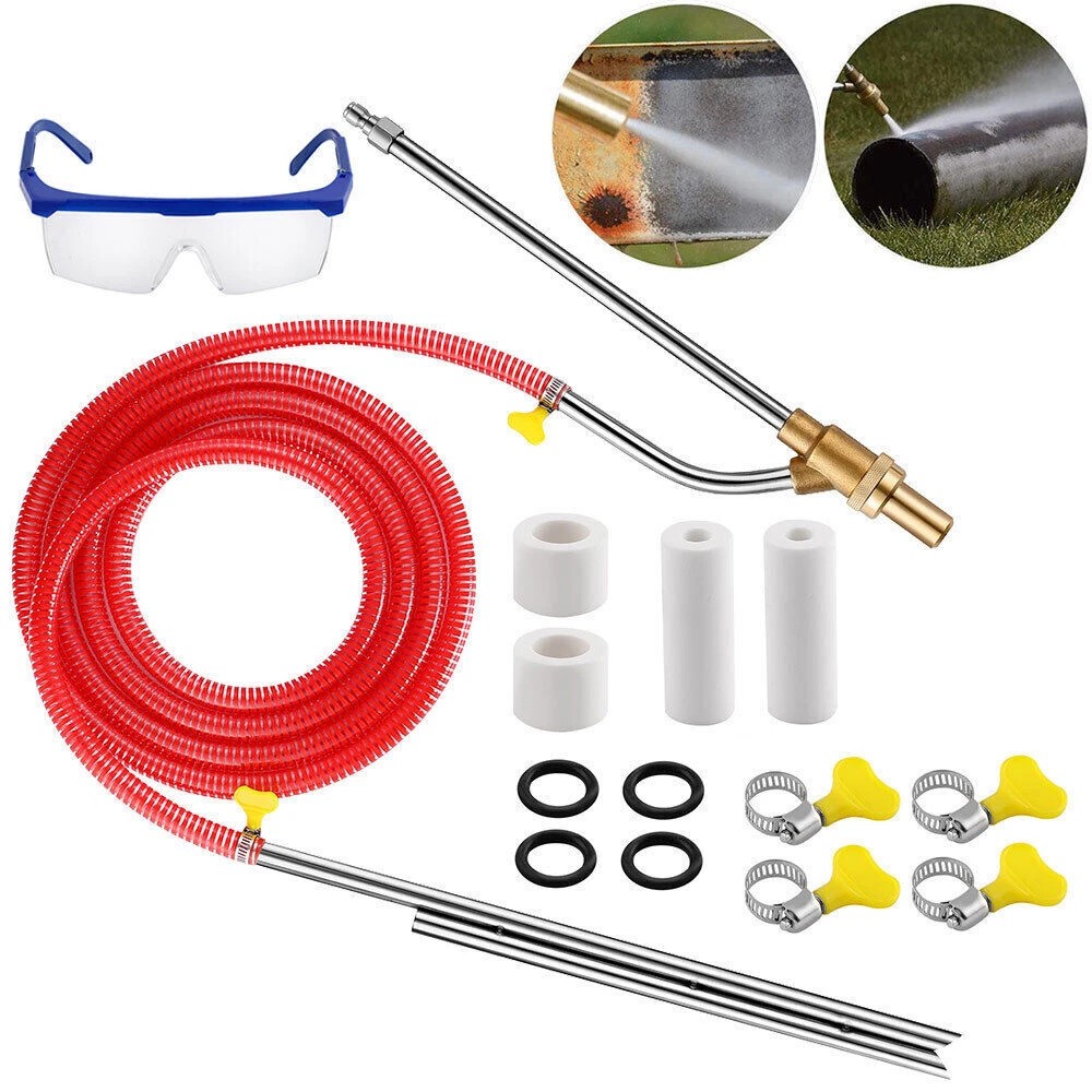 Pressure Washer Sandblasting Kit 5000 PSI Wet Abrasive Sandblaster Attachment wi